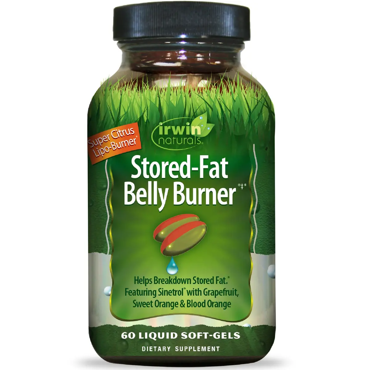 Irwin Naturals Stored-Fat Belly Burner Fat Metabolism | 60 Liquid Soft-Gels for Targeted Belly & Hip Fat | BioPerine Enhanced - main product image