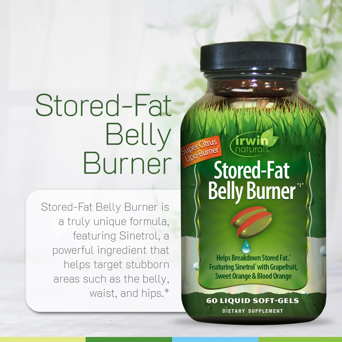 Irwin Naturals Stored-Fat Belly Burner Fat Metabolism | 60 Liquid Soft-Gels for Targeted Belly & Hip Fat | BioPerine Enhanced - view 5