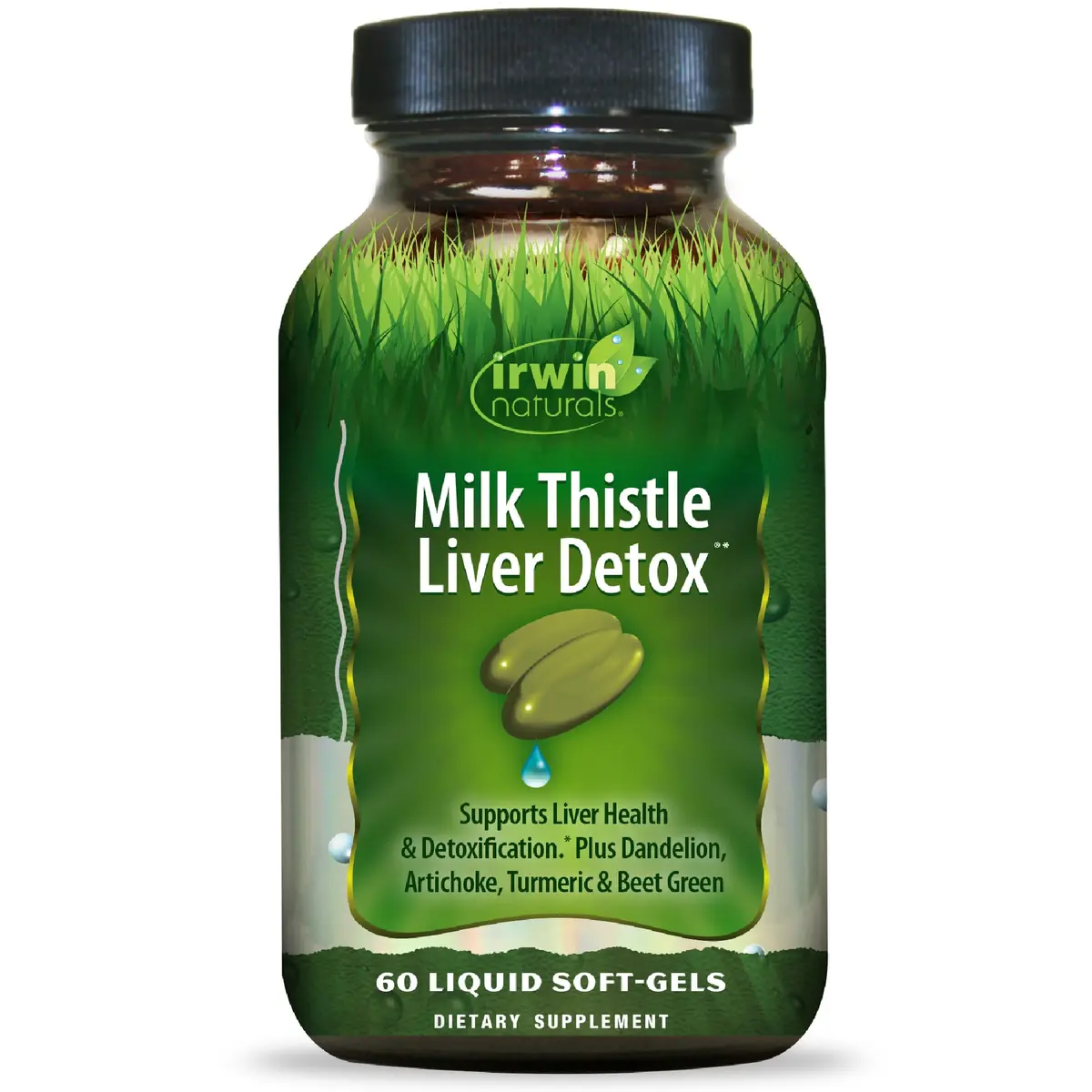 Irwin Naturals Milk Thistle Liver Detox Supplement | 60 Softgels for Liver Support & Detox - main product image