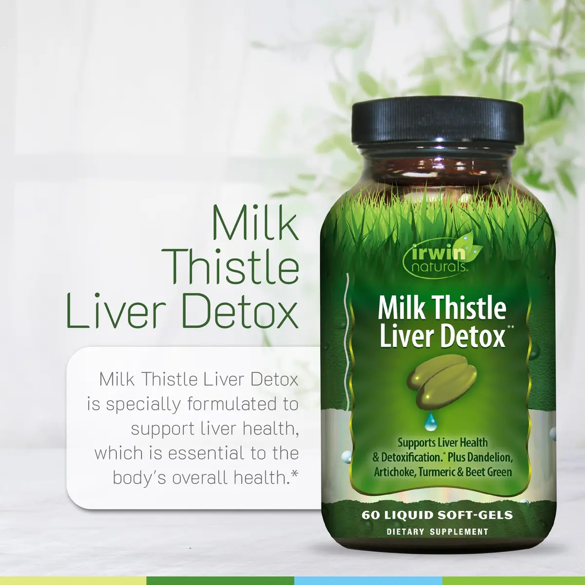 Irwin Naturals Milk Thistle Liver Detox Supplement | 60 Softgels for Liver Support & Detox - view 5
