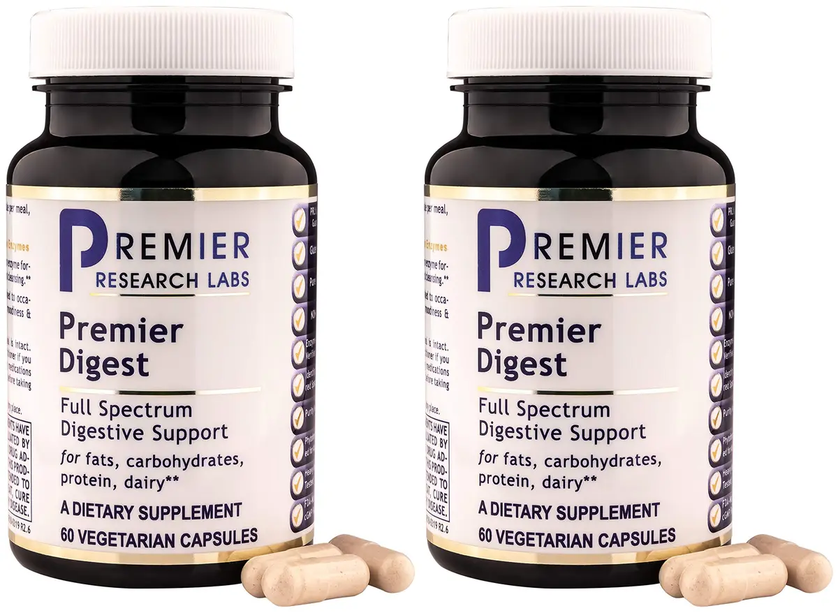 Premier Research Labs Premier Digest 60 Capsules | Vegetarian Digestive Support for Adults - main product image
