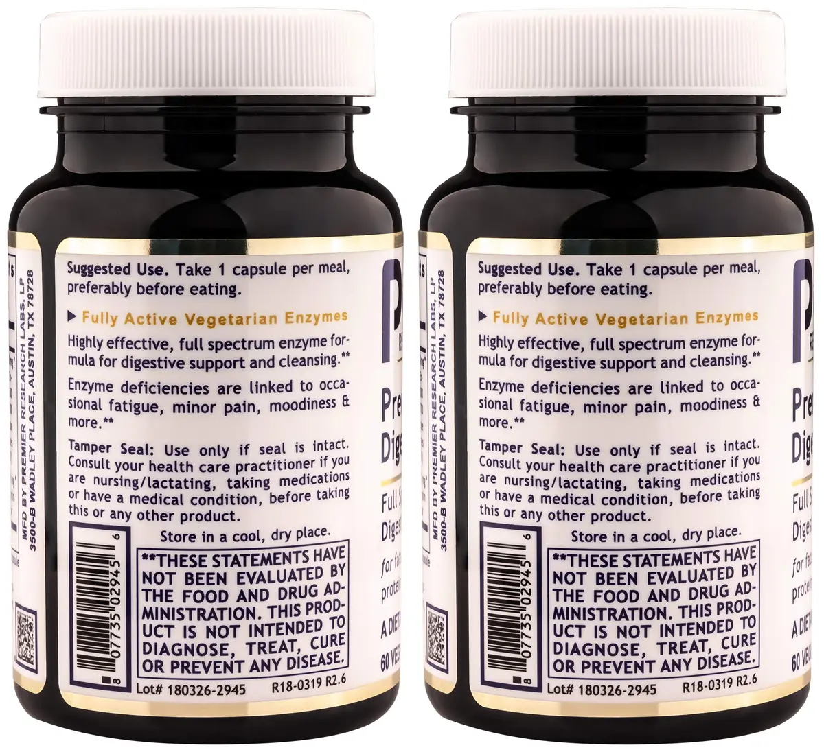 Premier Research Labs Premier Digest 60 Capsules | Vegetarian Digestive Support for Adults - view 2