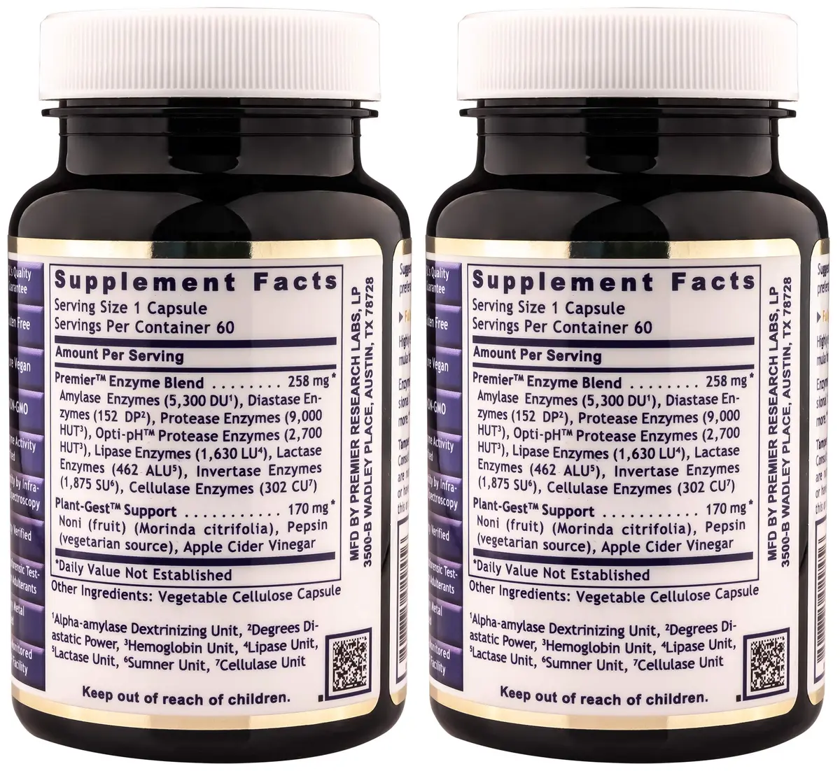 Premier Research Labs Premier Digest 60 Capsules | Vegetarian Digestive Support for Adults - view 3
