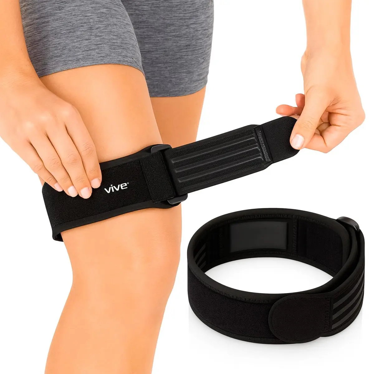 Vive IT Band Strap - Iliotibial Band Compression Wrap - Outside of Knee - 1 Count (Black) - main product image