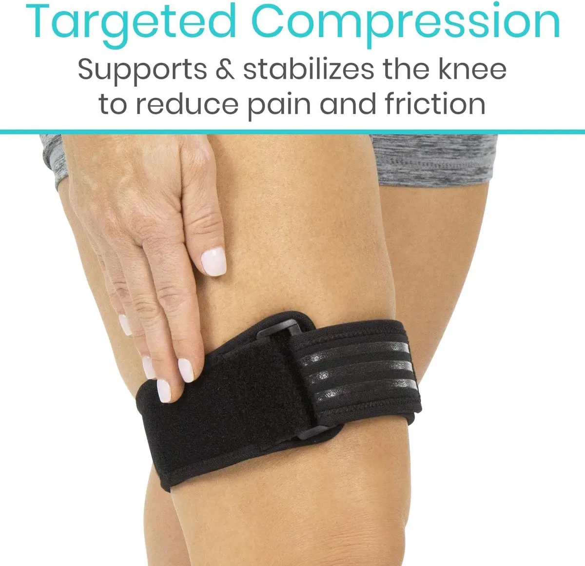 Vive IT Band Strap - Iliotibial Band Compression Wrap - Outside of Knee - 1 Count (Black) - view 5
