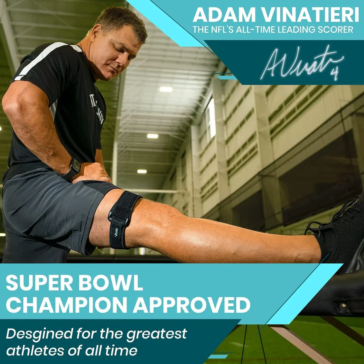 Vive IT Band Strap - Iliotibial Band Compression Wrap - Outside of Knee - 1 Count (Black) - view 3
