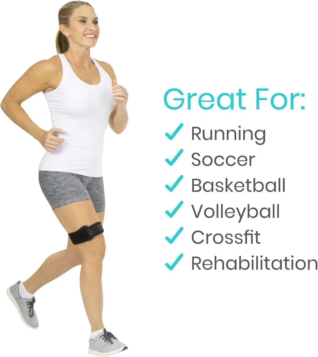 Vive IT Band Strap - Iliotibial Band Compression Wrap - Outside of Knee - 1 Count (Black) - view 4