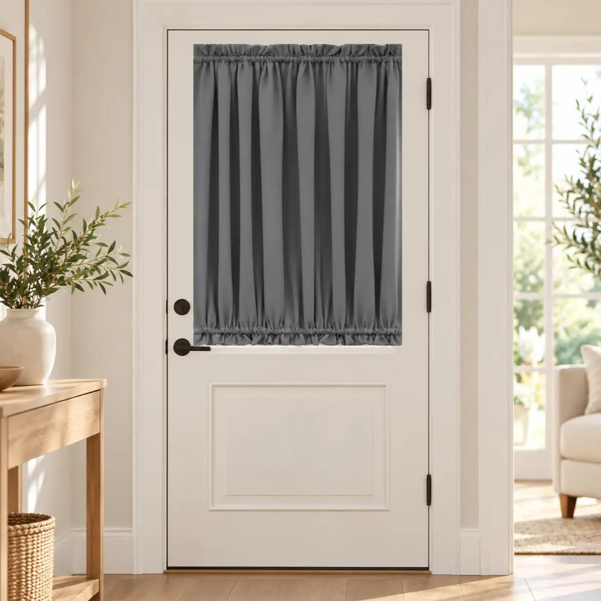 Aquazolax Grey Curtains for Door Window 54W x 40L | Elegant Privacy & Light Control - main product image