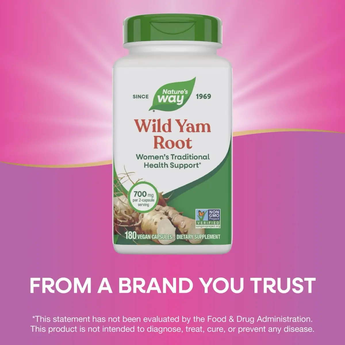 Nature's Way Wild Yam Root Capsules 180 Count (90 Servings) | Traditional Women's Health Support - view 5