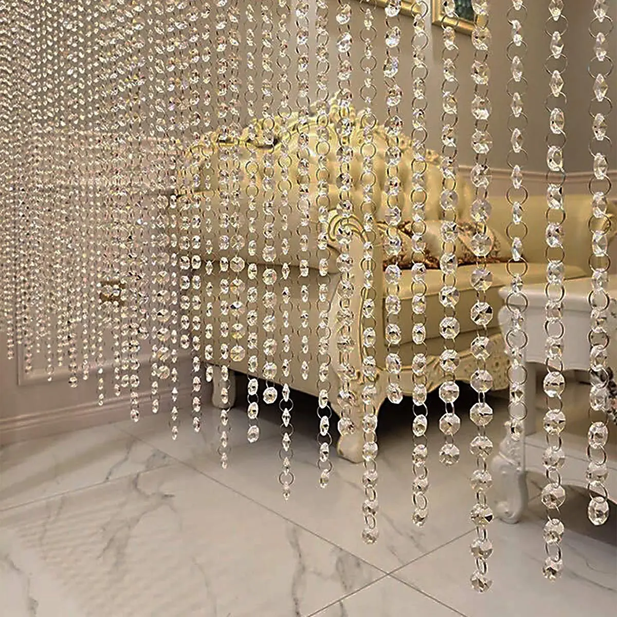 KinHom Crystal Acrylic Gems Bead Garland Strands 4.88 m (16 ft) | Elegant Decor for Parties & Home - view 5