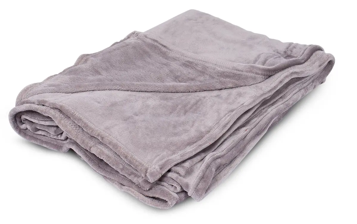 BIRDROCK HOME Plush Throw Blanket Grey 90x90 | Ultra Soft Microfiber Couch & Travel - main product image