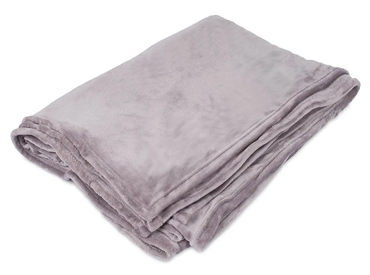 BIRDROCK HOME Plush Throw Blanket Grey 90x90 | Ultra Soft Microfiber Couch & Travel - view 4