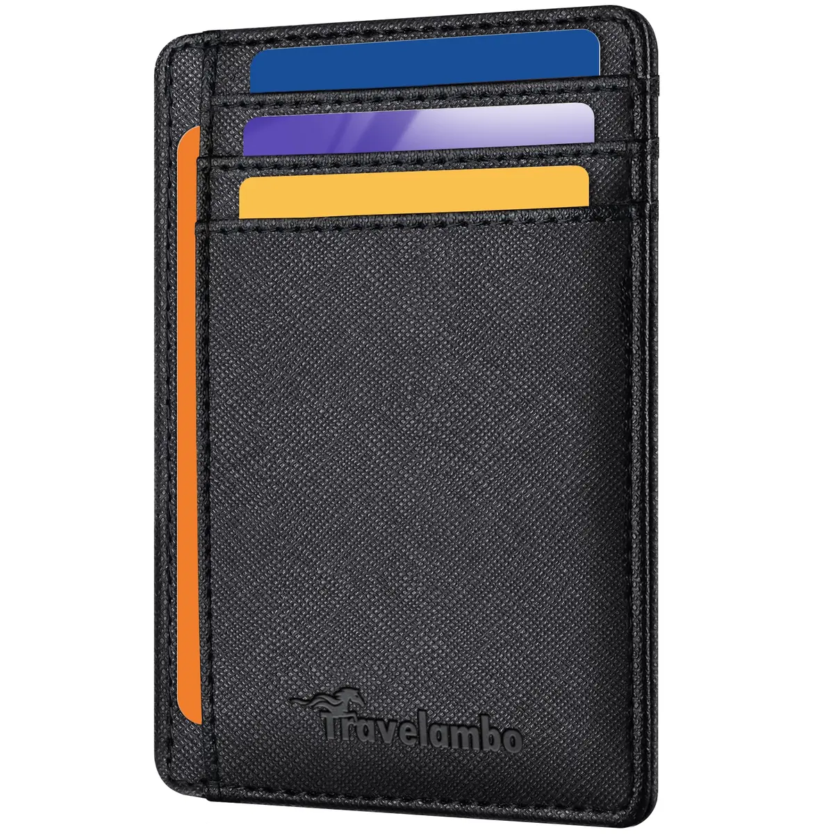 Travelambo Slim Wallet Front Pocket Minimalist Leather RFID Blocking Medium Size | Compact & Secure - main product image