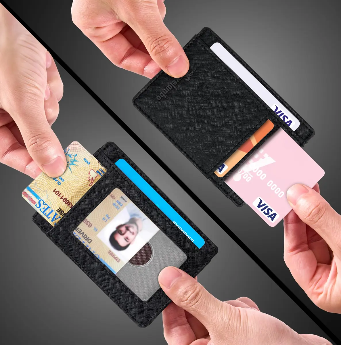 Travelambo Slim Wallet Front Pocket Minimalist Leather RFID Blocking Medium Size | Compact & Secure - view 9