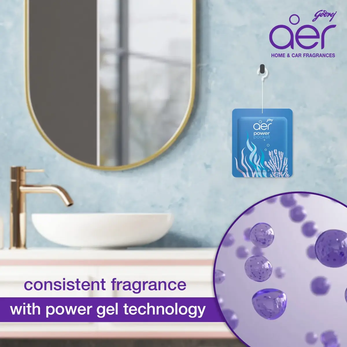 Godrej aer Pocket Bathroom Fragrance Berry Gel 30g (1.05 oz) Pack | Odour Neutralizer for 30 Days - view 4