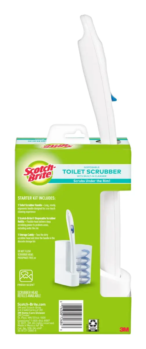 Scotch-Brite Disposable Toilet Scrubber Starter Kit with 5 Refills | Built-in Bleach-Free Cleaner - view 8