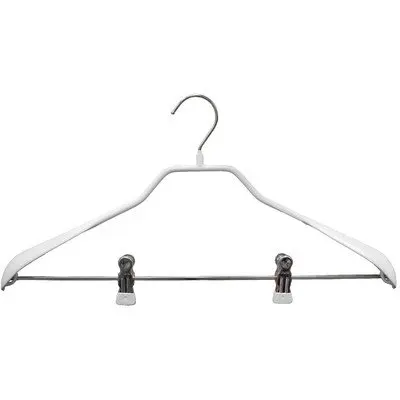 MAWA Clothes Hanger with Clips | Non-Slip Space Saving Design, 16.75" Wide, White - view 2