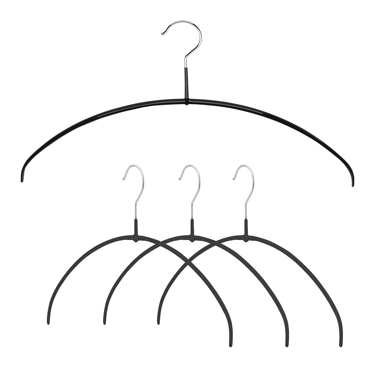 MAWA Clothes Hanger Euro Ultra-Thin Non-Slip Space Saving Set of 4 | Supports Delicate Blouses & Dresses - main product image