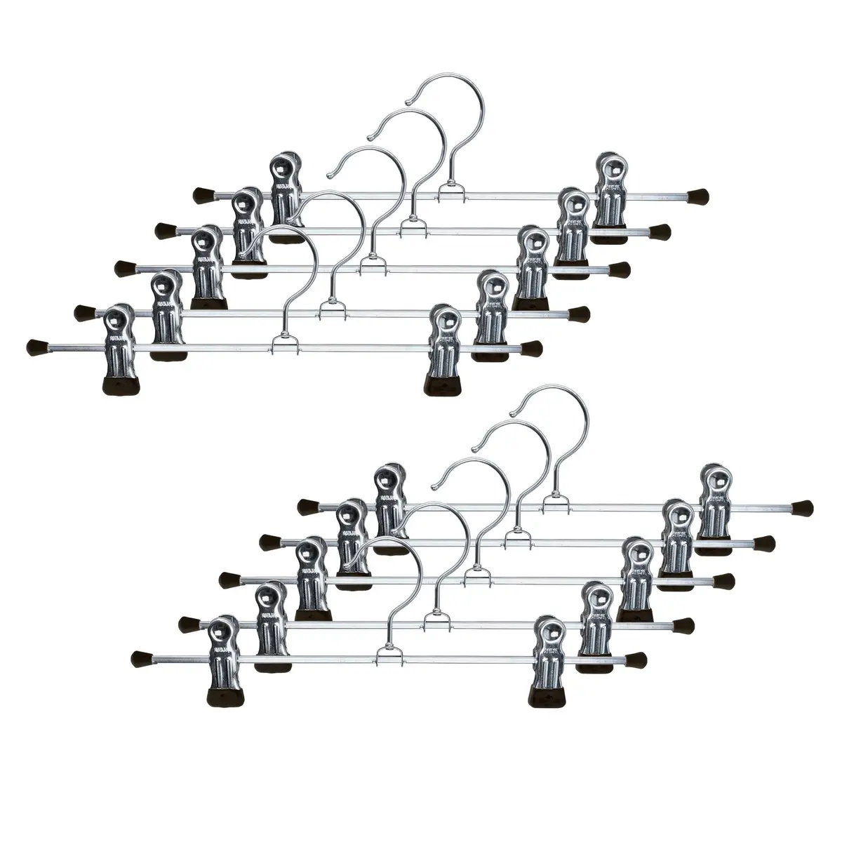 MAWA Clothes Hanger Space-Saving Non-Slip Set of 10 | 12-Inch, Black, for Pants & Skirts - main product image