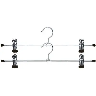 MAWA Space-Saving Clothes Hanger for Pants & Skirts | Non-Slip Clips, 12-Inch, Set of 2 - main product image