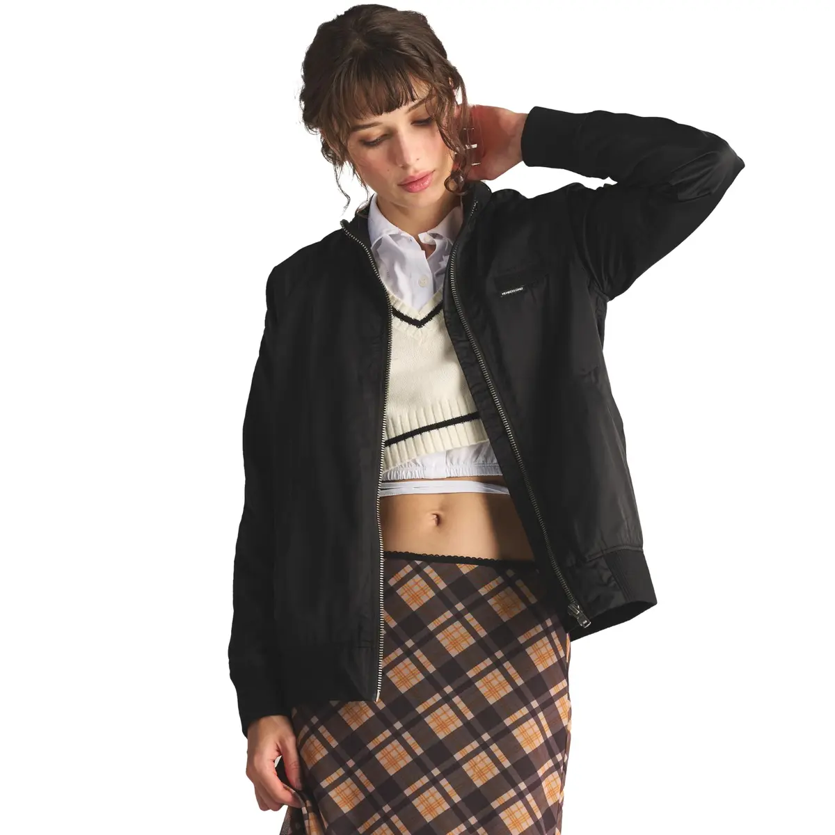 Members Only Iconic Boyfriend Jacket with Satin Finish (Black, Large) | Stylish, Durable & Easy to Maintain - view 2