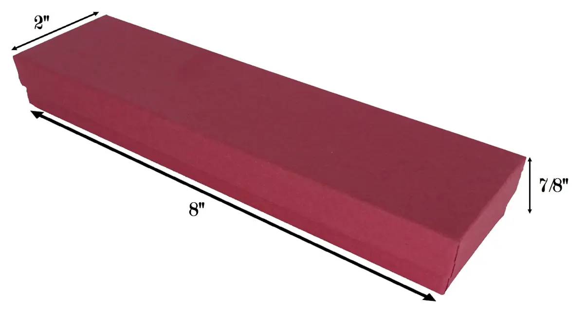 888 Display Red Kraft Jewelry Boxes 1.77 cm (7/8") H x 5.08 cm (2") W x 20.32 cm (8") L | Pack of 12 for Display & Gifting - view 3