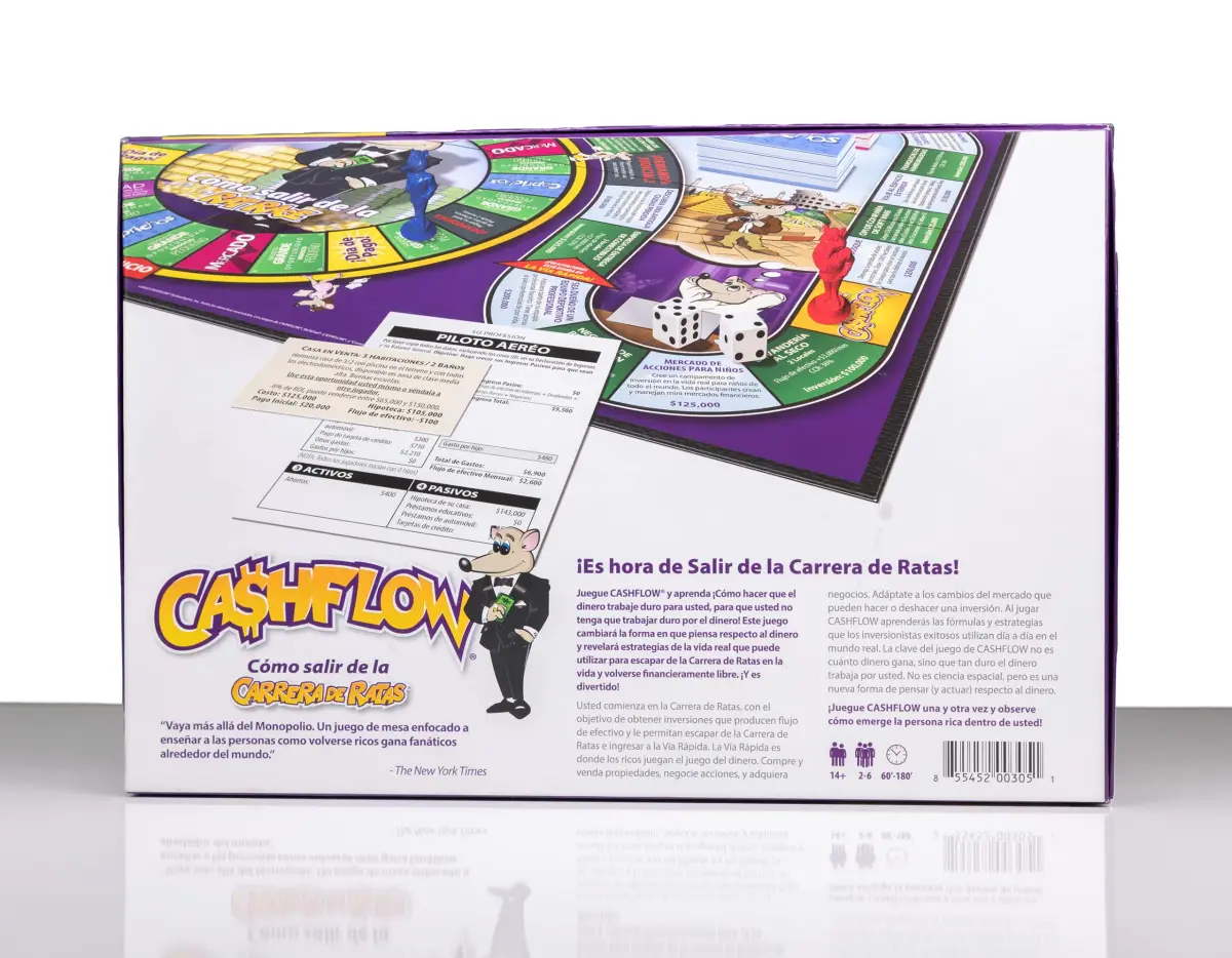 Rich Dad Cashflow Spanish Financial Education Board Game 1.96 kg (3 lb) | Educational Game for Ages 14+ - view 6