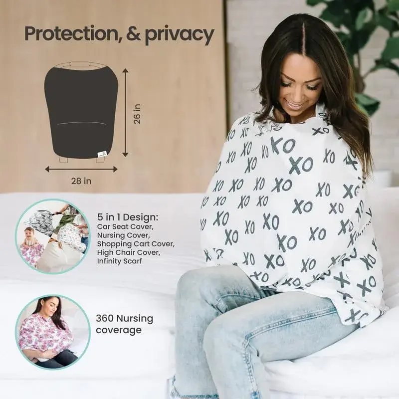 Copper Pearl Nursing Cover for Breastfeeding – Multi-Use Baby Car Seat Cover, Stroller Cover & Breast Feeding Cover Up for Women, Stretchy Breathable High Quality Cover for Boy or Girl, Grace - view 3
