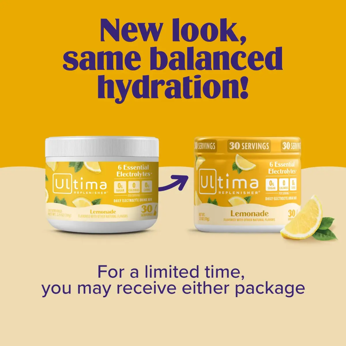 Ultima Replenisher Lemonade Electrolytes Powder 3.7 oz (105 g) | Zero Sugar Hydration - view 4