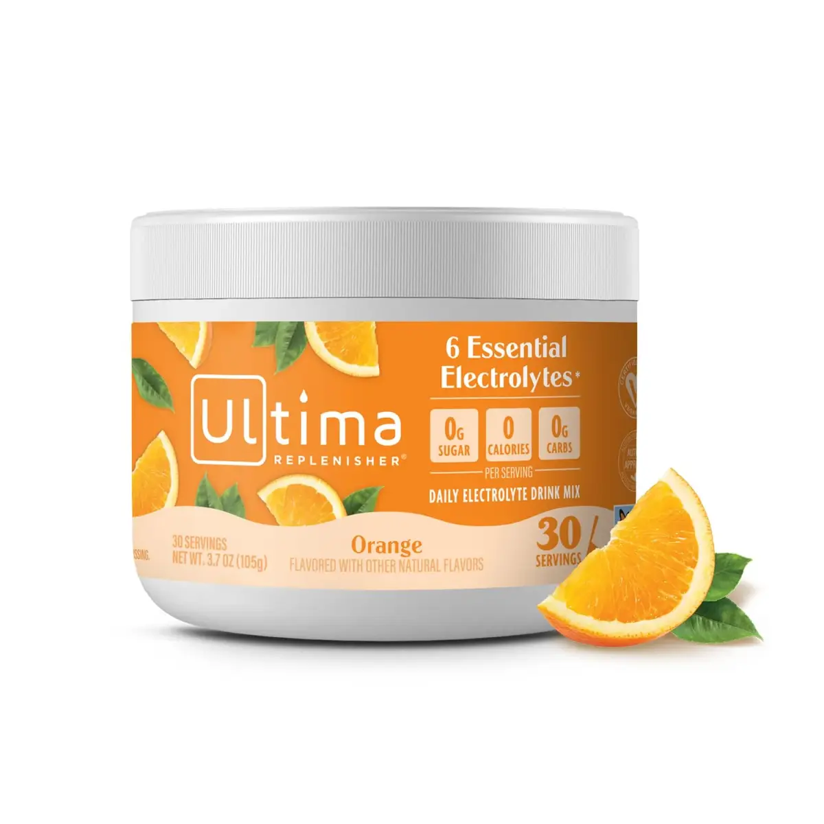 Ultima Replenisher Orange Electrolytes Powder 3.6 oz (102 g) | Zero Sugar Hydration with 6 Key Electrolytes - main product image