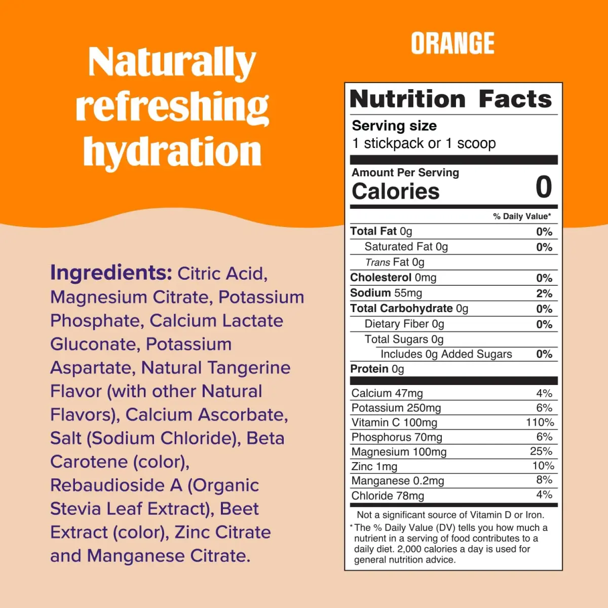 Ultima Replenisher Orange Electrolytes Powder 3.6 oz (102 g) | Zero Sugar Hydration with 6 Key Electrolytes - view 3