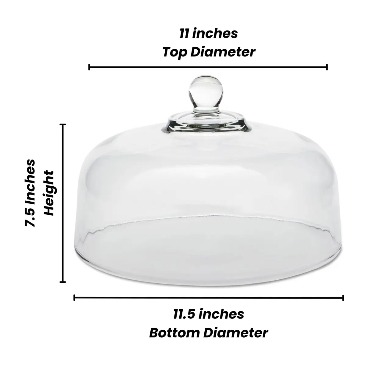 Anchor Hocking 340Q Glass Cake Dome 11.25" | Dishwasher Safe & Easy Grip Handle - view 2
