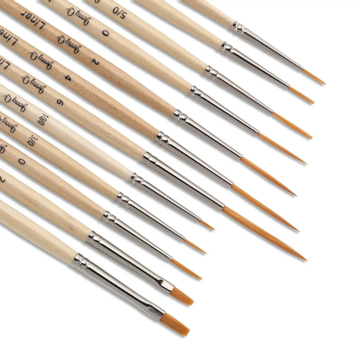 Jerry Q Art Gold 12 Pcs Detail Paint Brushes, Synthetic Hair | Fine Detail Work for All Media - main product image