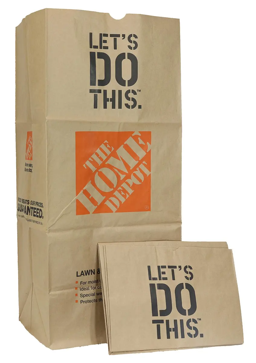 Home Depot Heavy Duty Brown Paper Lawn & Refuse Bags 30 Gallon | Biodegradable, Tear-Resistant (15 Lawn Bags) - main product image
