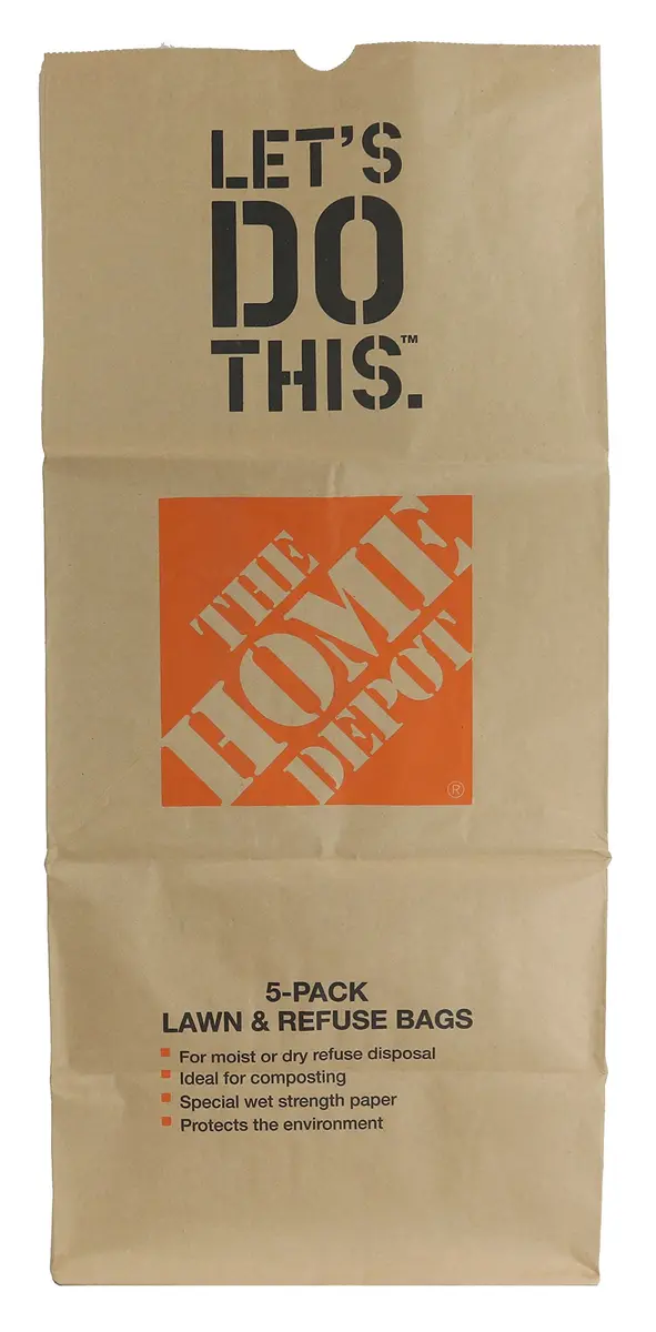 Home Depot Heavy Duty Brown Paper Lawn & Refuse Bags 30 Gallon | Biodegradable, Tear-Resistant (15 Lawn Bags) - view 3