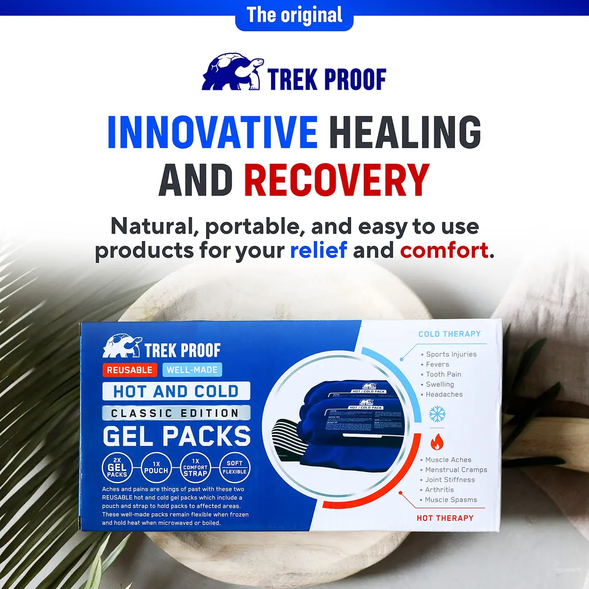 TrekProof Ice Packs for Injuries Reusable 3 Piece Set | Hot & Cold Gel Wrap Support for Recovery & Pain Relief - view 7
