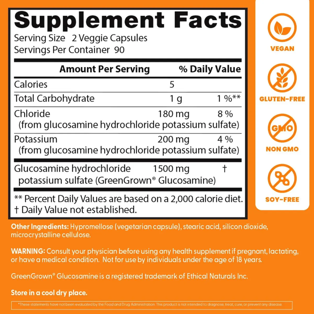 Doctor's BEST Vegan Glucosamine Supplement 1500mg | Joint Health Support for Adults, Gluten Free, Non GMO, Vegetarian/Vegan - 180 Veg Caps - view 2