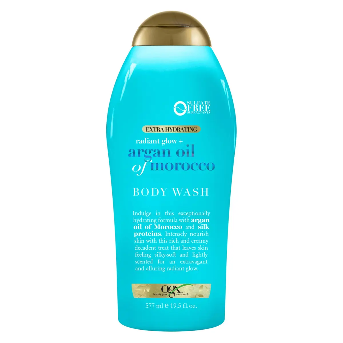OGX Radiant Glow + Argan Oil of Morocco Body Wash 19.5 Fl Oz | Hydrating & Nourishing for Dry Skin - main product image