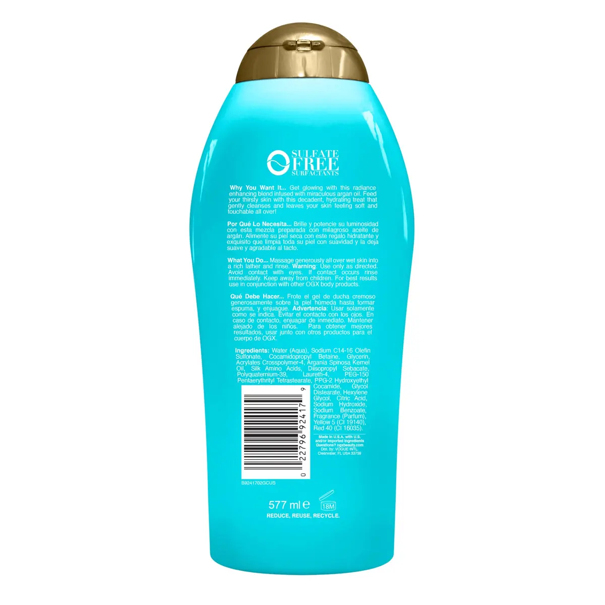 OGX Radiant Glow + Argan Oil of Morocco Body Wash 19.5 Fl Oz | Hydrating & Nourishing for Dry Skin - view 8