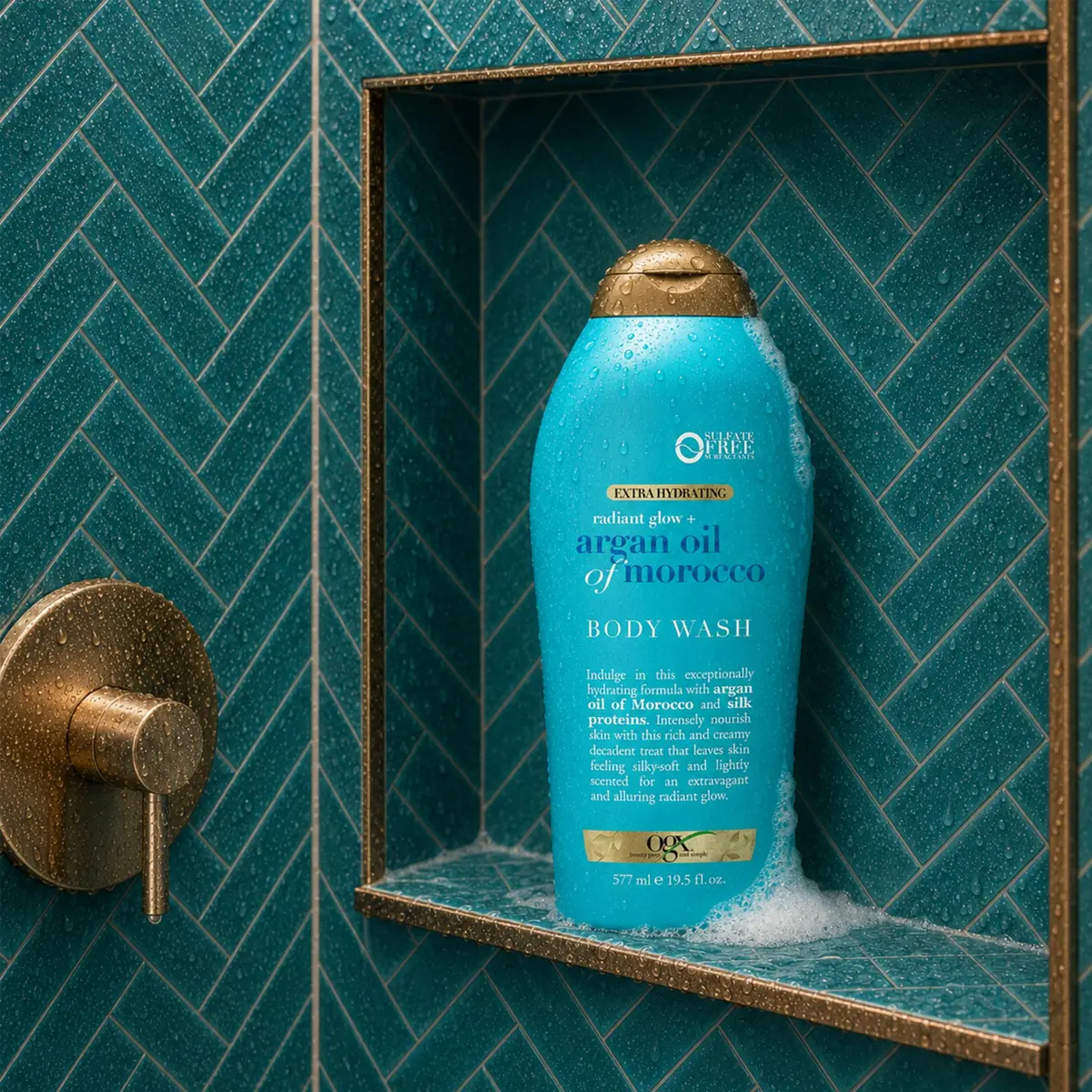 OGX Radiant Glow + Argan Oil of Morocco Body Wash 19.5 Fl Oz | Hydrating & Nourishing for Dry Skin - view 3