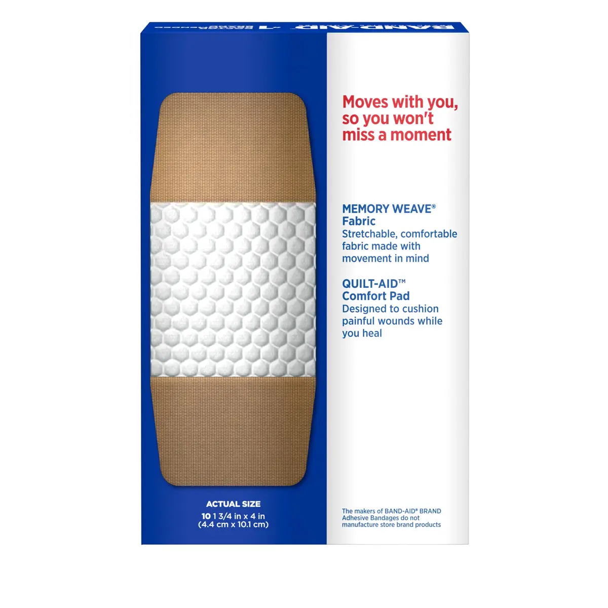 Band-Aid Brand Flexible Fabric Adhesive Bandages Extra Large 10 Count | Comfortable Wound Care for Large Minor Wounds - view 5