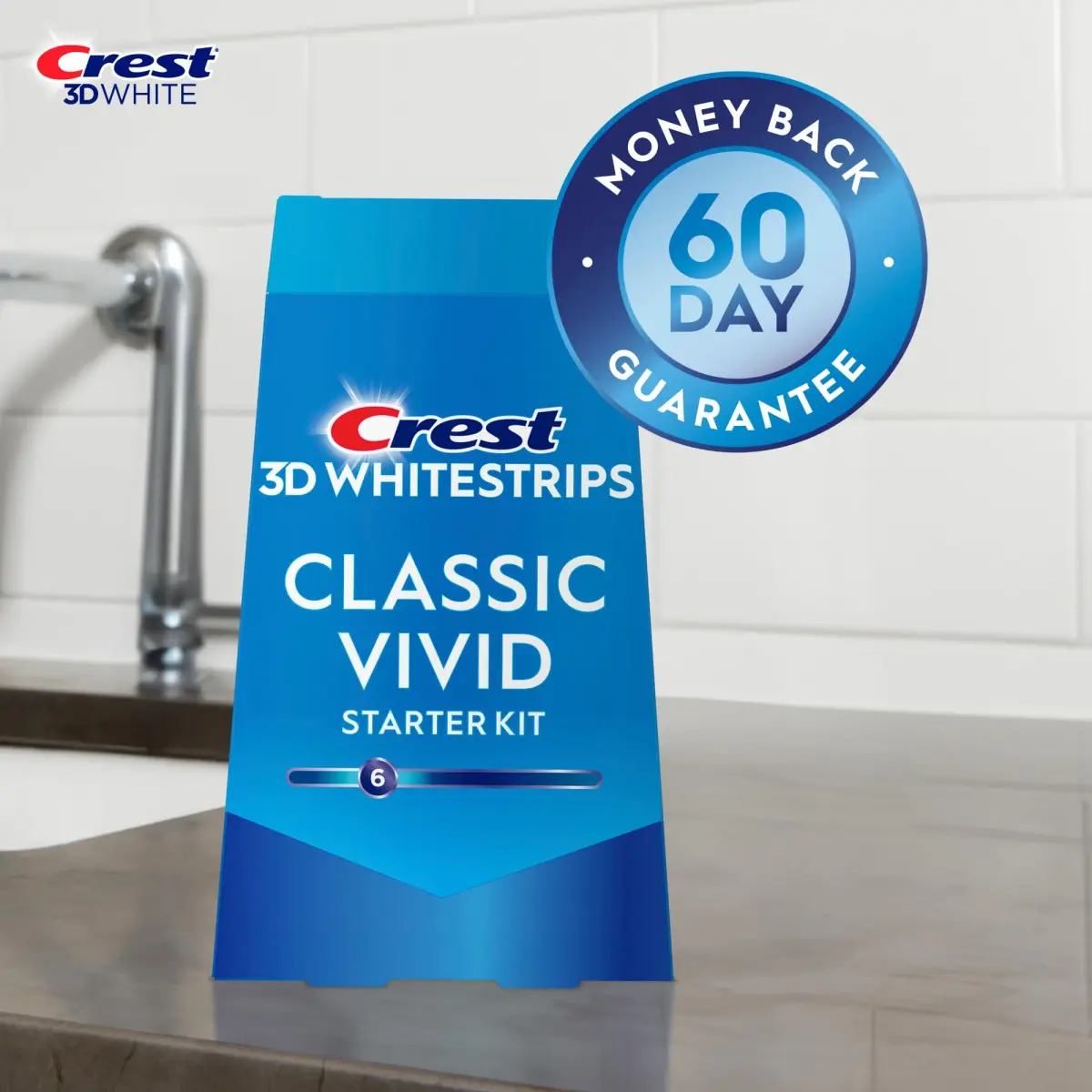 Crest Classic Vivid Teeth Whitening Strips Kit 20 Strips (10 Count Pack) | 6 Levels Whiter in 10 Days - view 4