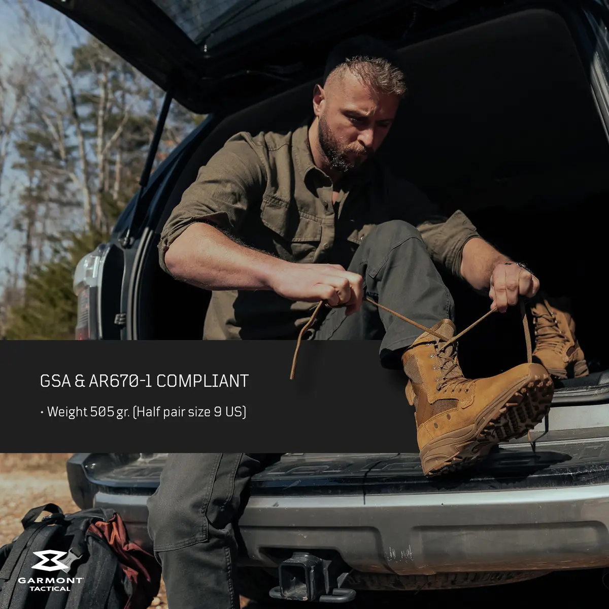 GARMONT Tactical T8 NFS 670 Suede Combat Boots, Coyote, Size 7 Wide | Waterproof & Lightweight - view 5
