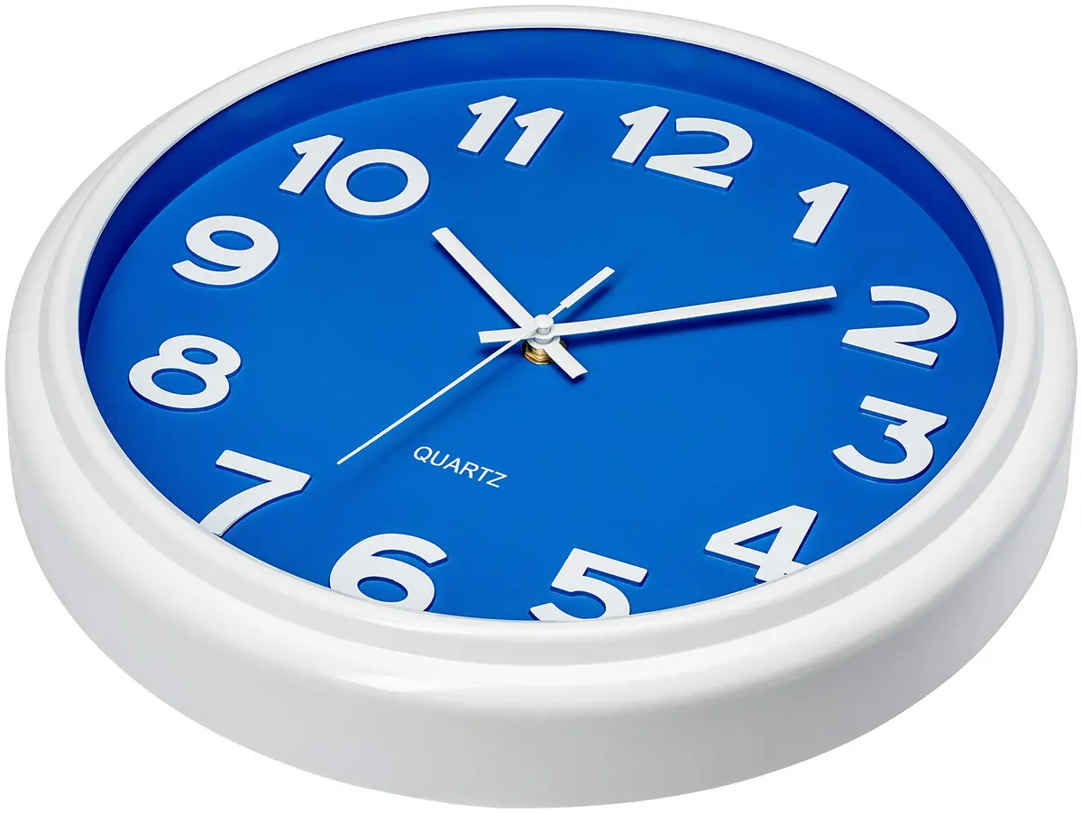 Bernhard Products Blue Wall Clock 12.5 Inch Silent Non-Ticking Modern Stylish Quartz Clocks for Home Kitchen Office Bedroom Boy's Room Nursery Kids School Classroom Battery Operated Easy to Read - view 2