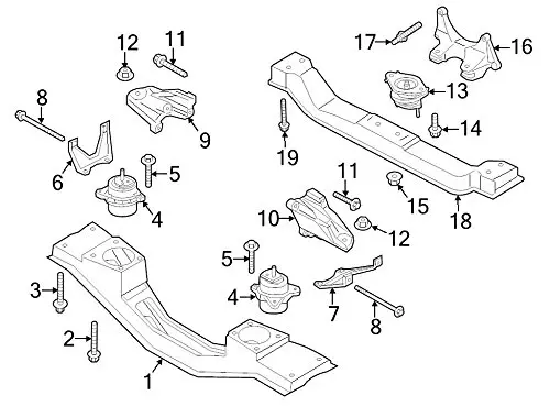Ford Transmission Center Support CK4Z-6A023-A | OEM Ford Parts for Vehicles in India - view 2