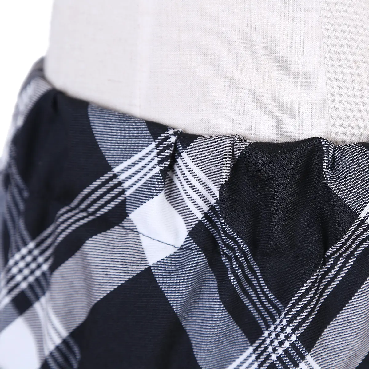 Urban CoCo Women's Elastic Waist Plaid Pleated Skirt Series 1 White | Trendy Mini Skirt for Women - view 2