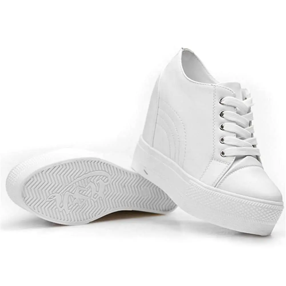 ACE SHOCK Women Wedges Sneakers with Hidden Heel 5.5 US | Fashion Wedding Shoes (White, 5.5 US) - view 5