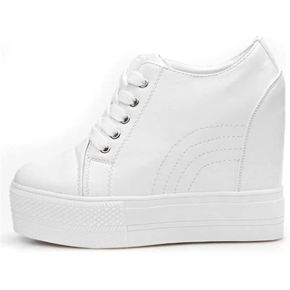 ACE SHOCK Women Wedges Sneakers with Hidden Heel 5.5 US | Fashion Wedding Shoes (White, 5.5 US) - view 4