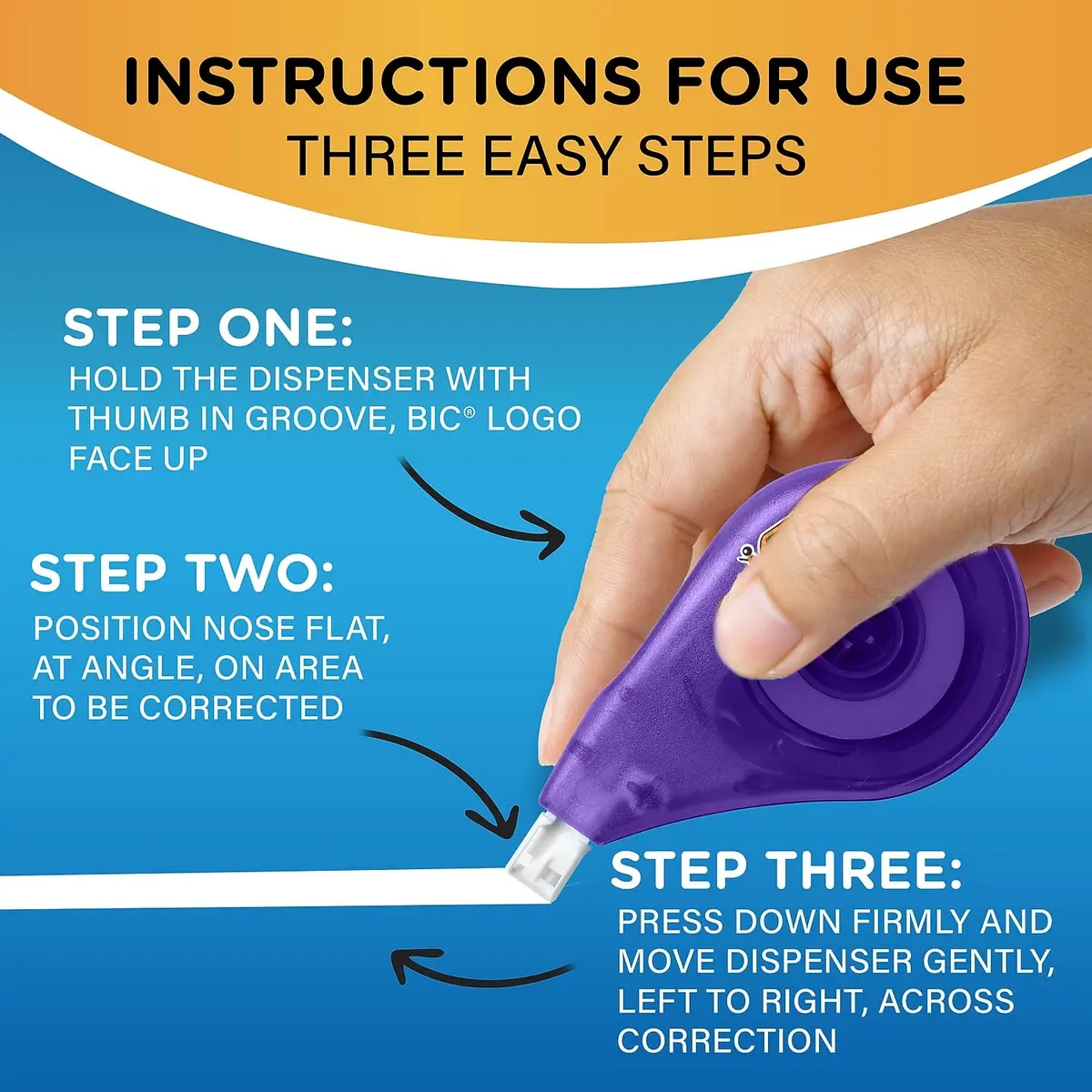 BIC WOTAPP418 Wite-Out EZ Correct Correction Tape 1/6-Inch x 400-Inch | Dry, Tear-Resistant, Visible Supply - view 7