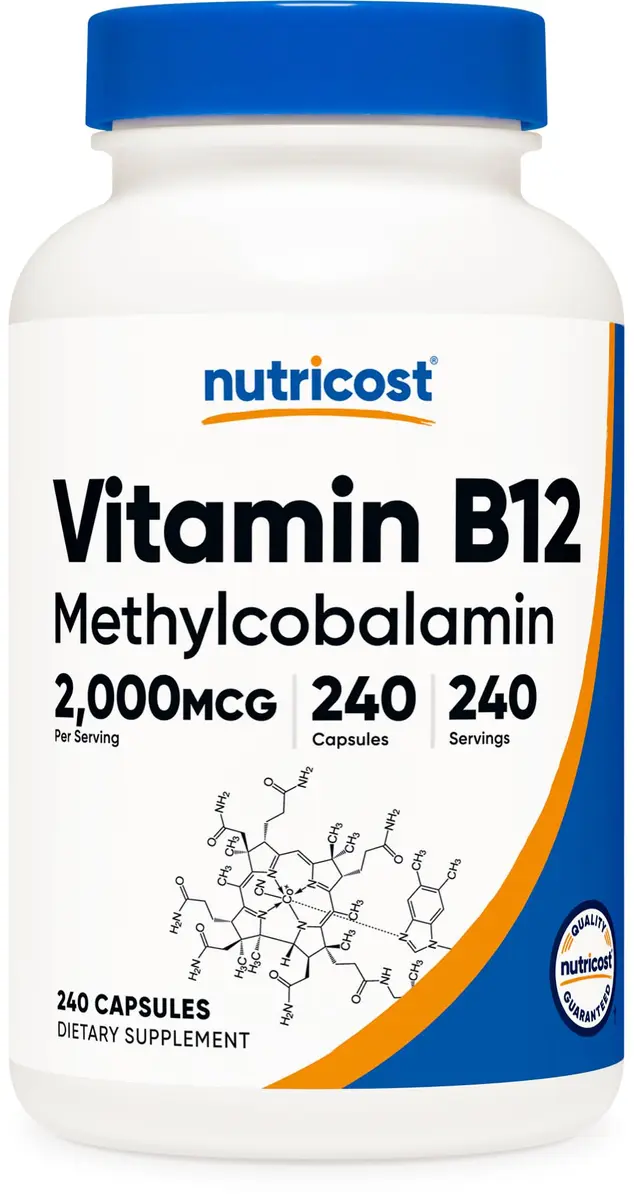 Nutricost Vitamin B12 (Methylcobalamin) 2000mcg | Gluten Free Vegetarian Supplement - main product image